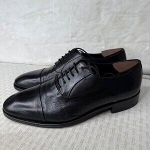 Bruno Magli Mens Black Leather Oxford Shoes 8.5 W